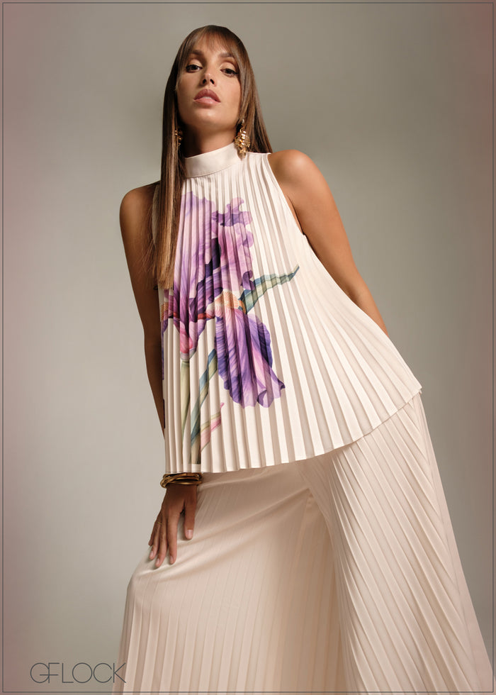 Printed Pleated Top - 120226