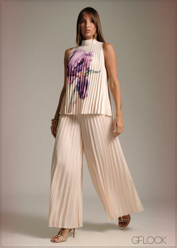 Printed Pleated Top - 120226