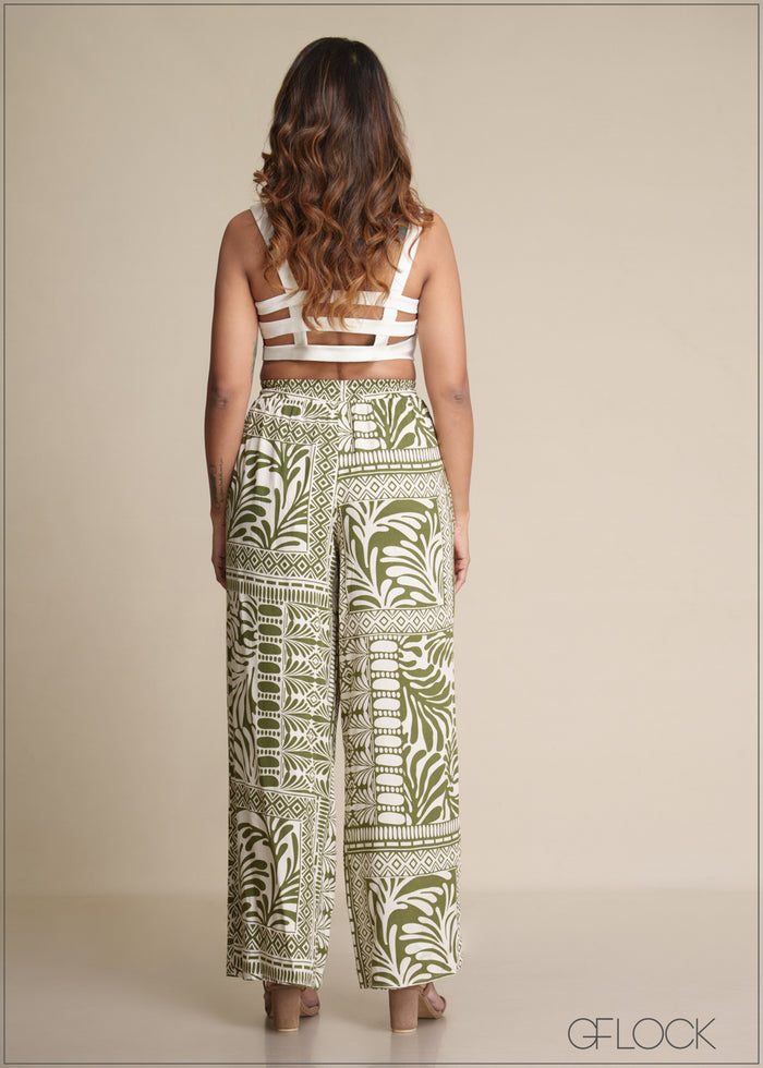 Printed Wide Leg Pant - 180825