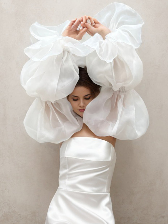 Puffy Detachable Organza Sleeves for Wedding