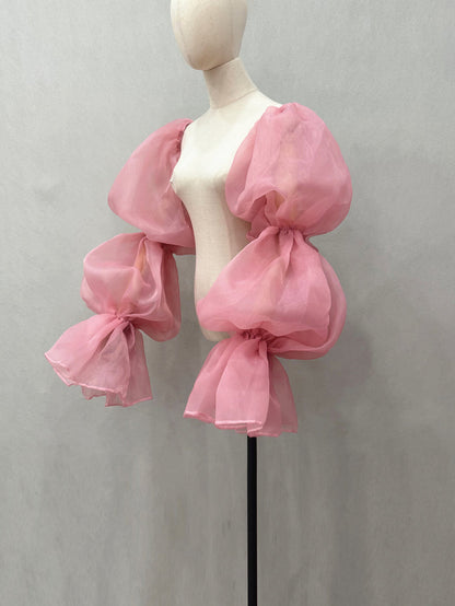 Puffy Detachable Organza Sleeves for Wedding