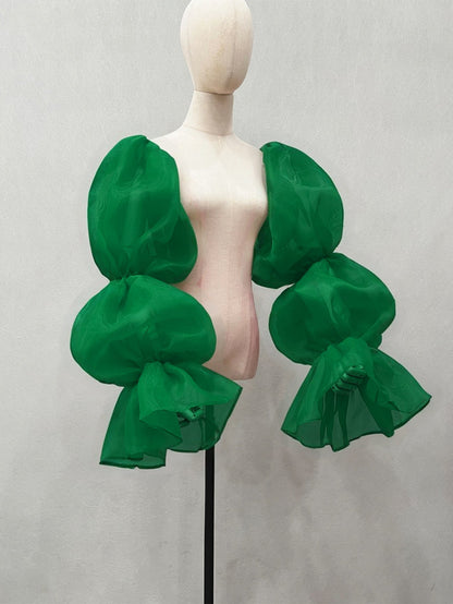 Puffy Detachable Organza Sleeves for Wedding
