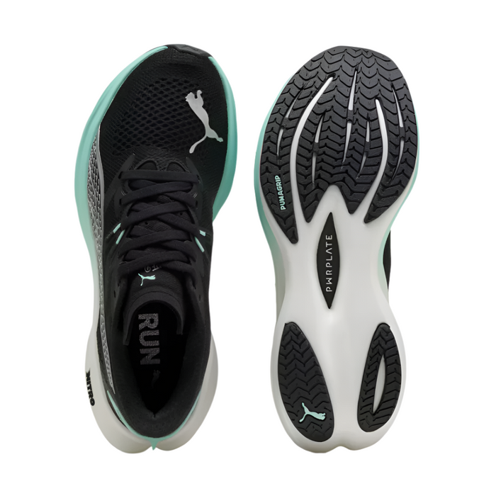 PUMA Women's Deviate NITRO 3 Running Shoes in PUMA Black/Mint Melt AW25