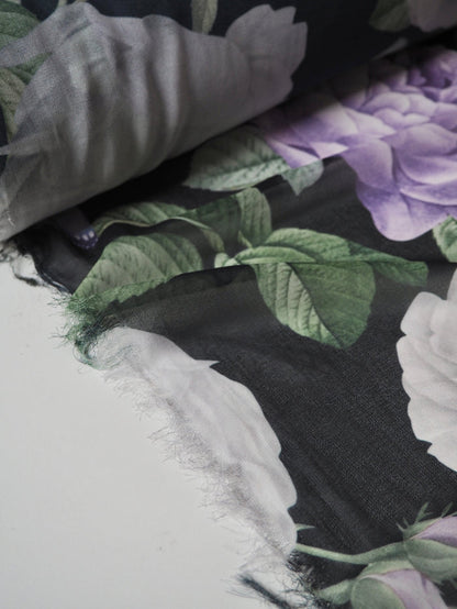 Purple Rose + Butterfly Chiffon