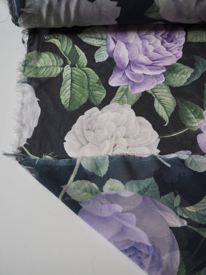 Purple Rose + Butterfly Chiffon