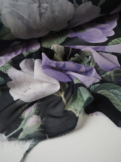 Purple Rose + Butterfly Chiffon