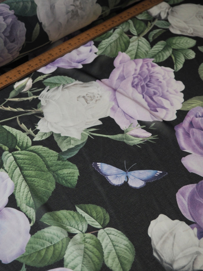 Purple Rose + Butterfly Chiffon