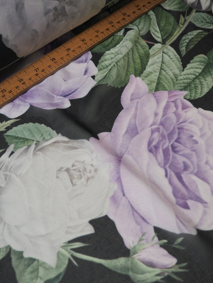 Purple Rose + Butterfly Chiffon