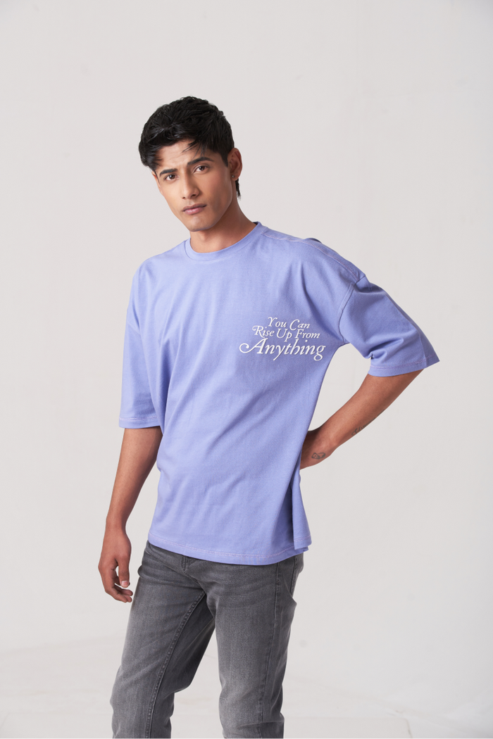 Purple Round Neck Oversized T-Shirt