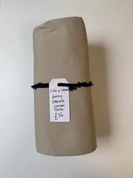 Putty Stretch Cotton Twill Remnant