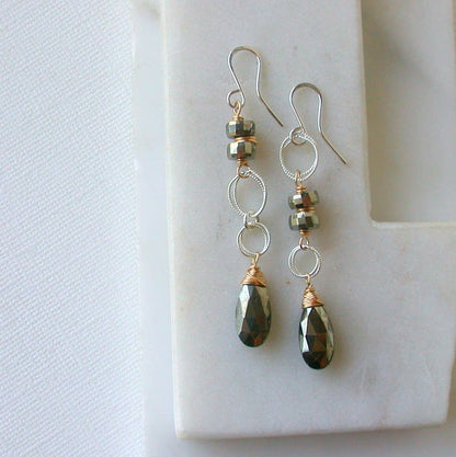 Pyrite Statement Earrings
