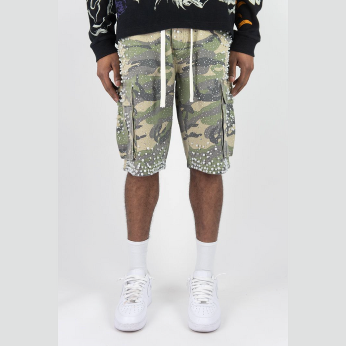 R3BEL FROSTY DENIM JORTS CAMO