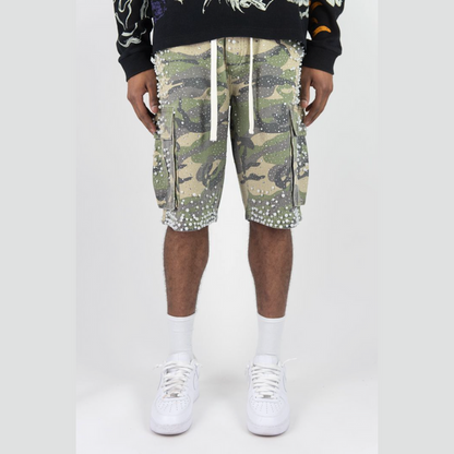 R3BEL FROSTY DENIM JORTS CAMO