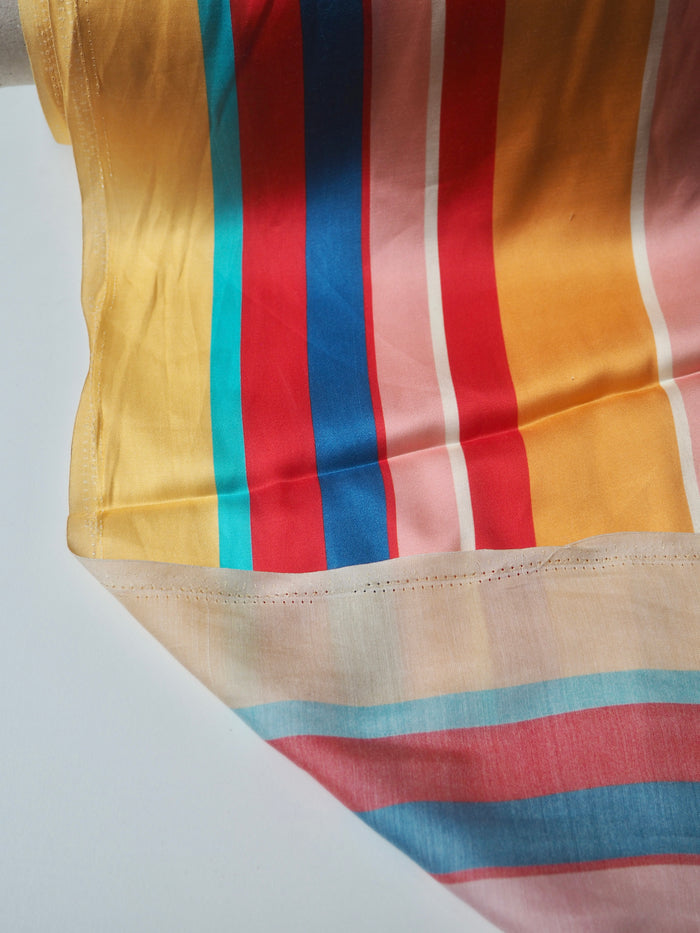Rainbow Stripe Cupro Satin