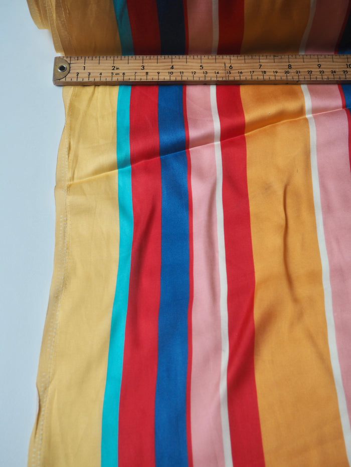 Rainbow Stripe Cupro Satin