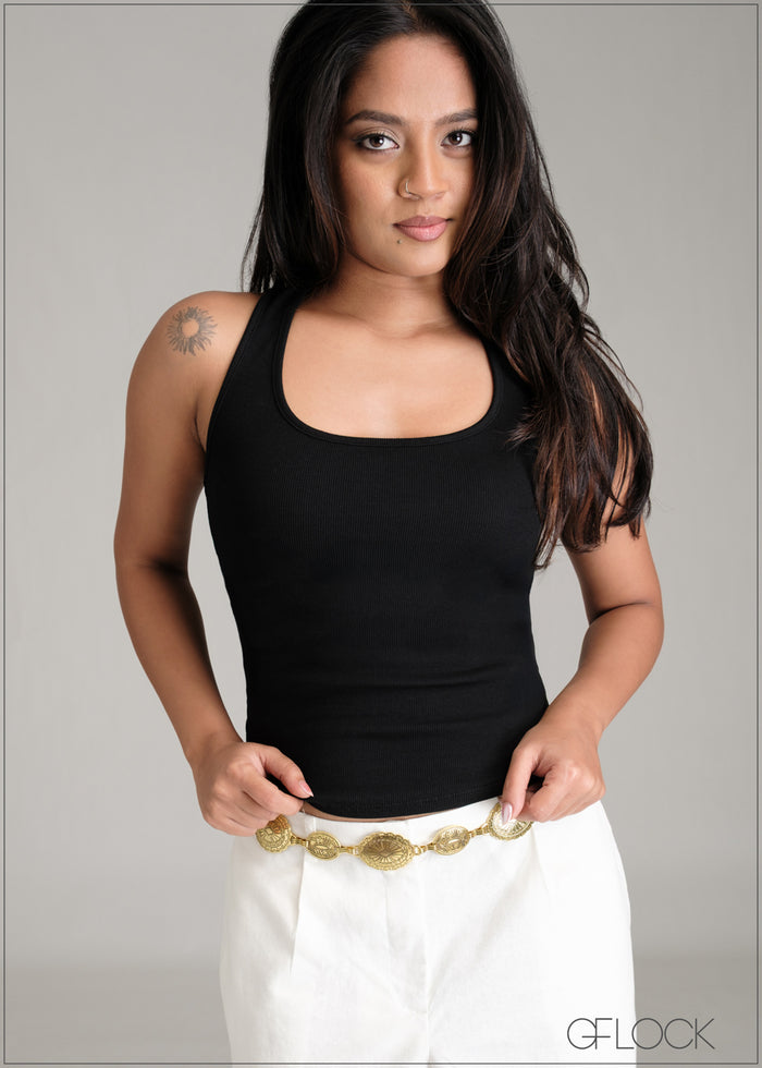 Razor Back Crop Top - 061225