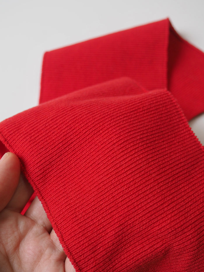 Red Cotton Ribbed Cuff 9cm