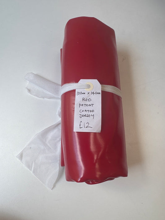 Red Patent Coated Jersey Remnant