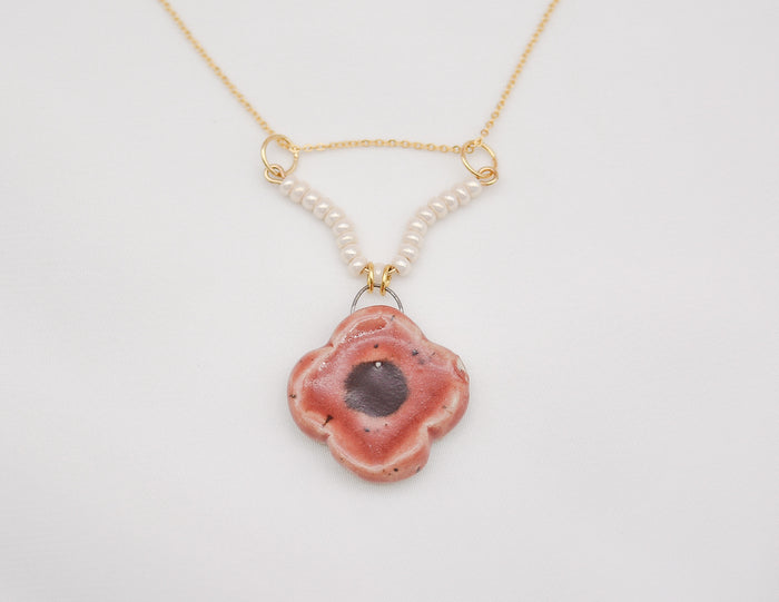 Red Poppy Necklace - Juice Ceramics