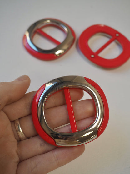 Red + Silver Plastic Slider 3cm