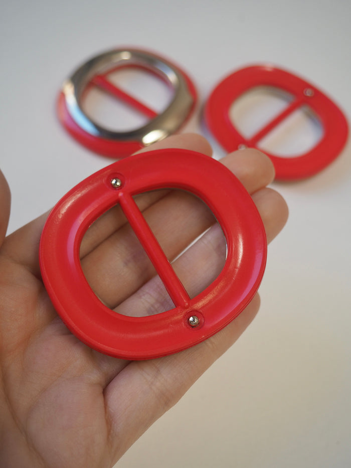Red + Silver Plastic Slider 3cm