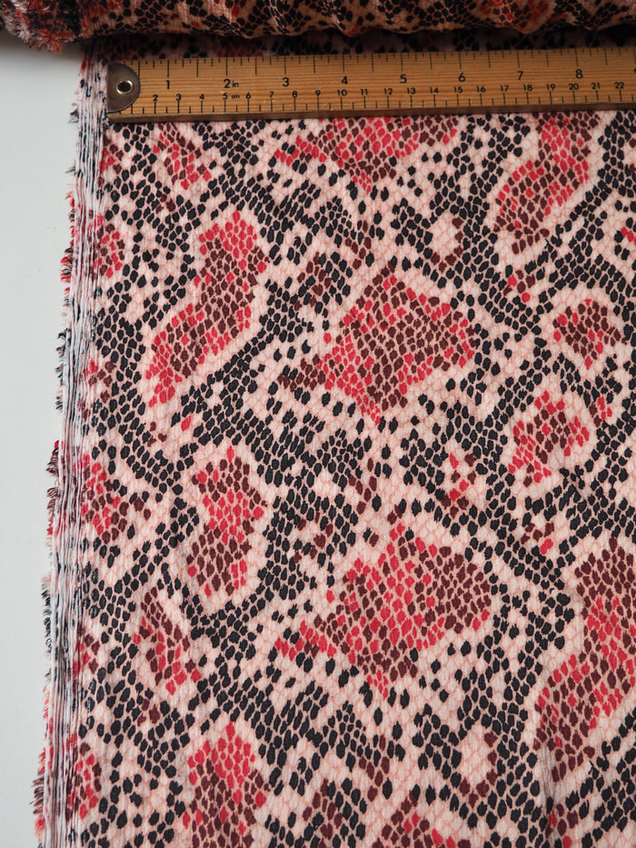 Red Snakeskin Crepe Satin