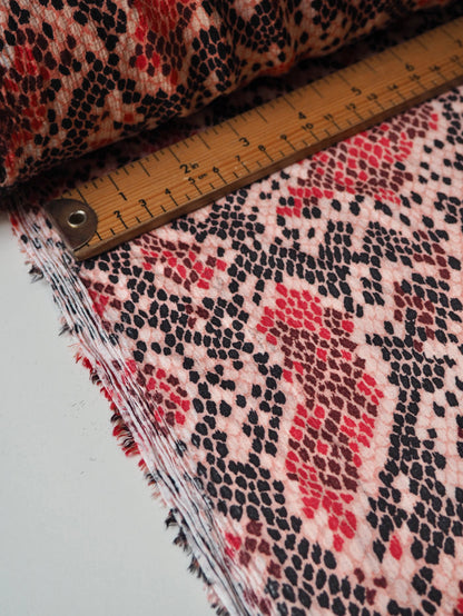 Red Snakeskin Crepe Satin