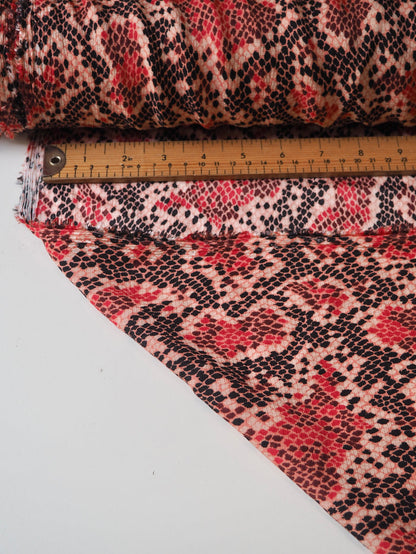 Red Snakeskin Crepe Satin