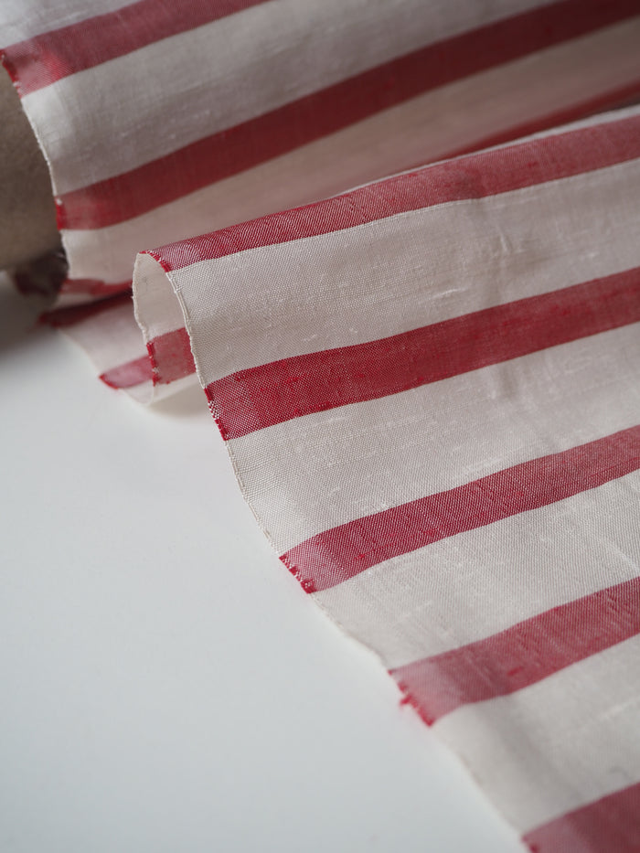 Red Stripe Silk Dupioni
