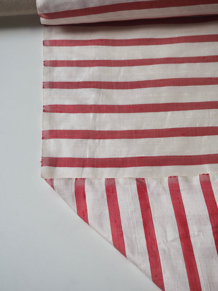 Red Stripe Silk Dupioni