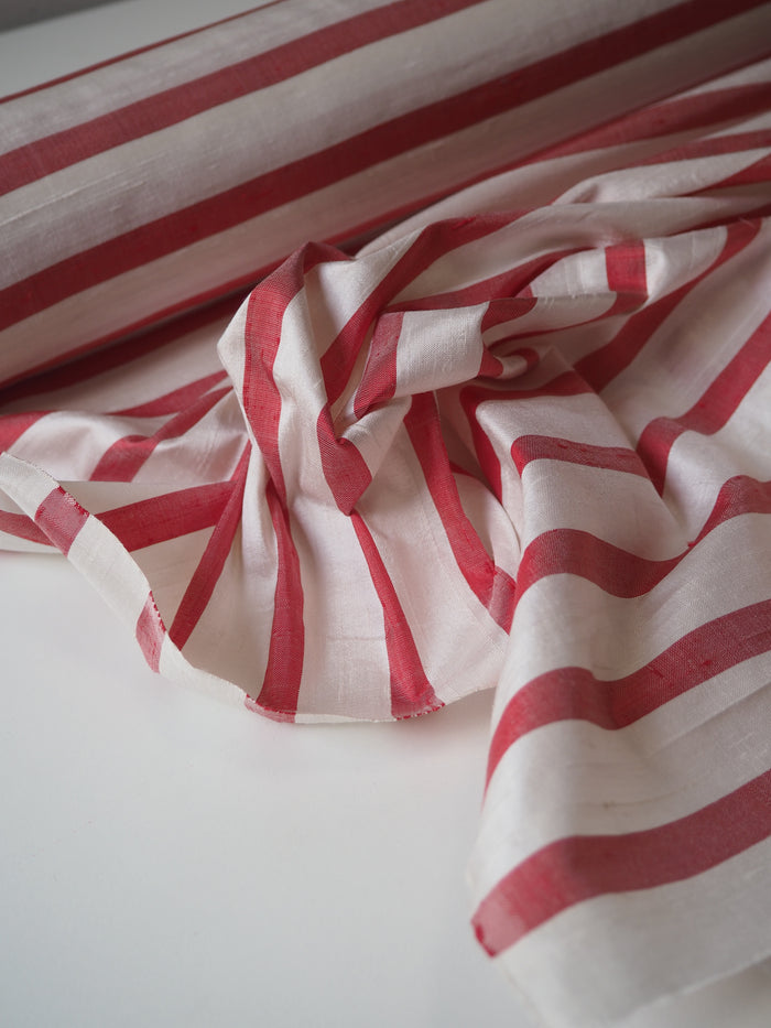 Red Stripe Silk Dupioni