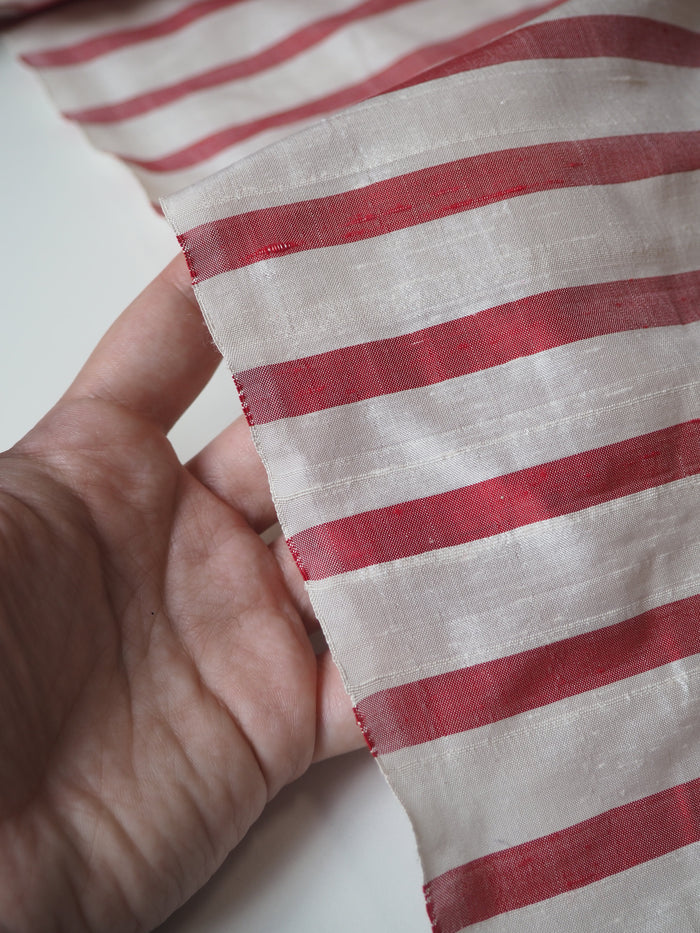 Red Stripe Silk Dupioni