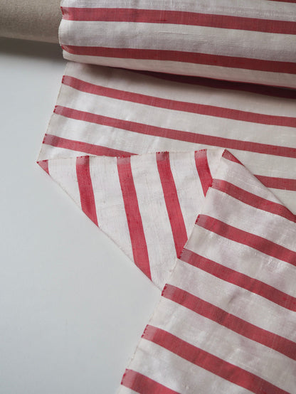 Red Stripe Silk Dupioni