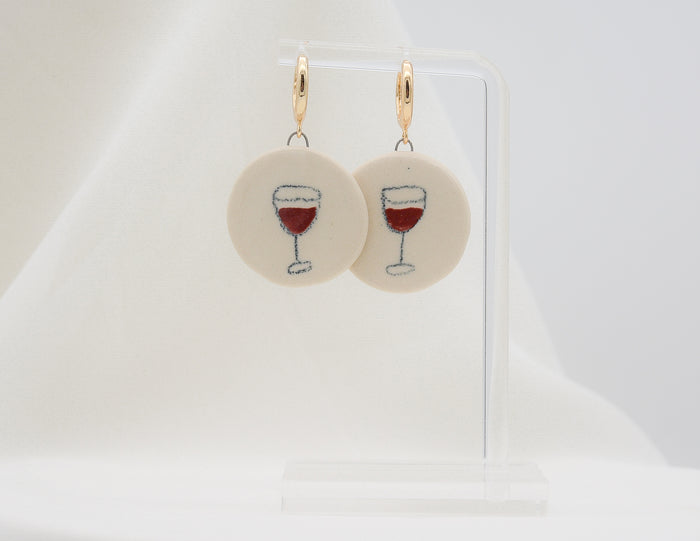 Red Wine Earrings - Juice Ceramics