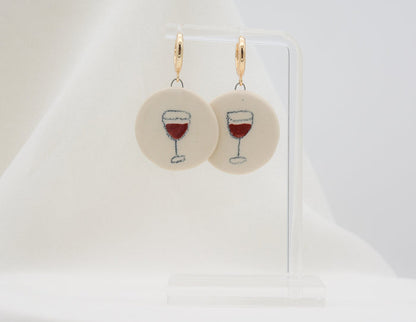 Red Wine Earrings - Juice Ceramics