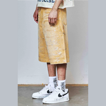 RHINESTONE JORTS WHEAT