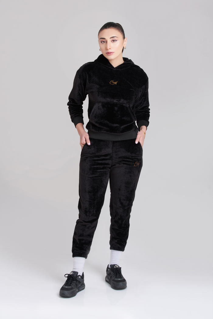 Rib Chief Velvet Hoody Tracksuit - Women