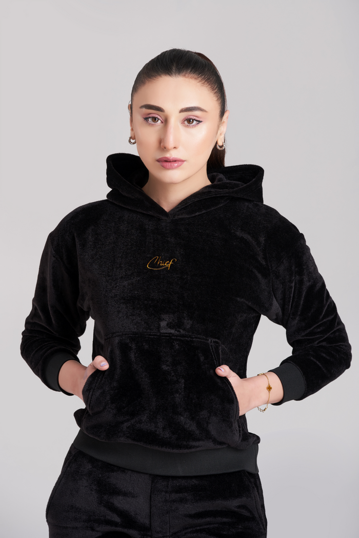 Rib Chief Velvet Hoody Tracksuit - Women