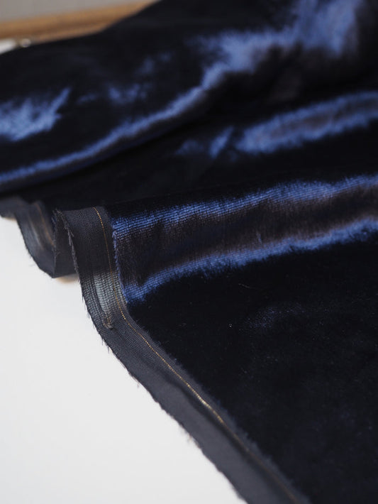 Rich Navy Silk Velvet