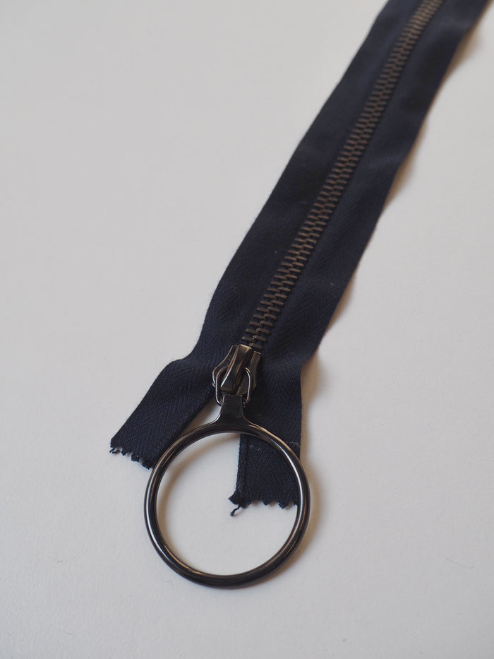 Riri 39cm/15.5inch Midnight O-Pull Metal Teeth Open-Ended Zips
