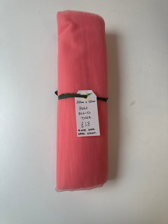 Rose Rigid Tulle Remnant