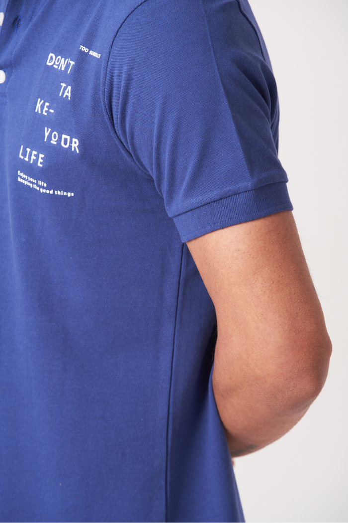 Royal Blue Solid Polo T-Shirt