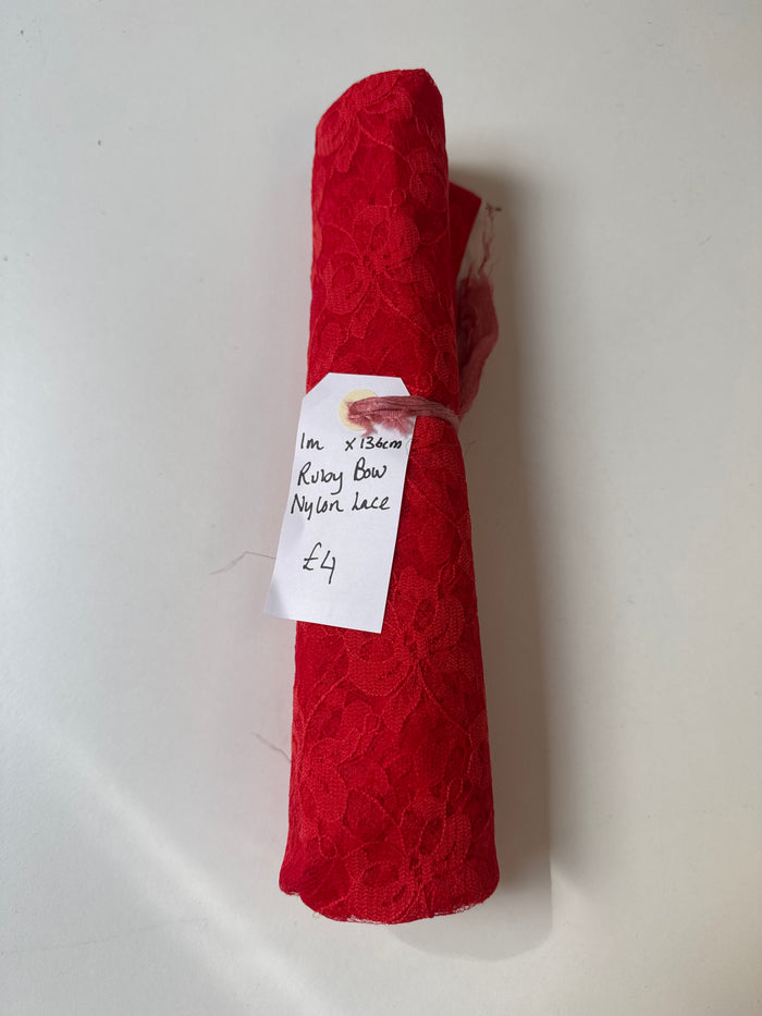 Ruby Bow Nylon Lace Remnant