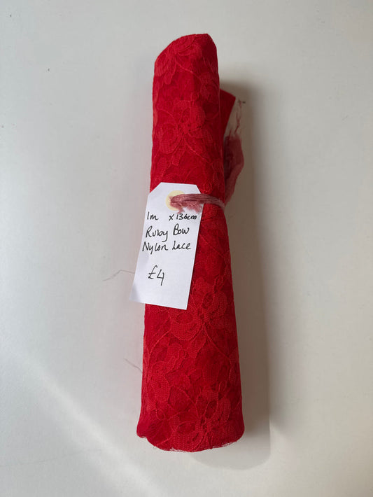 Ruby Bow Nylon Lace Remnant