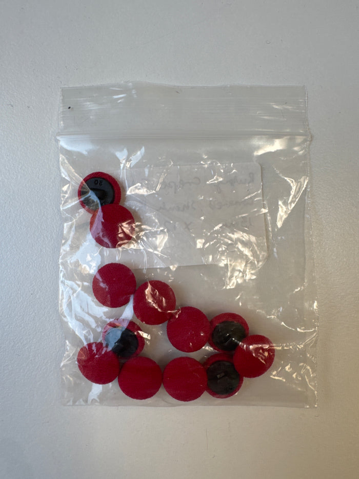 Ruby Crepe Fabric Covered Shank Buttons 13mm x12