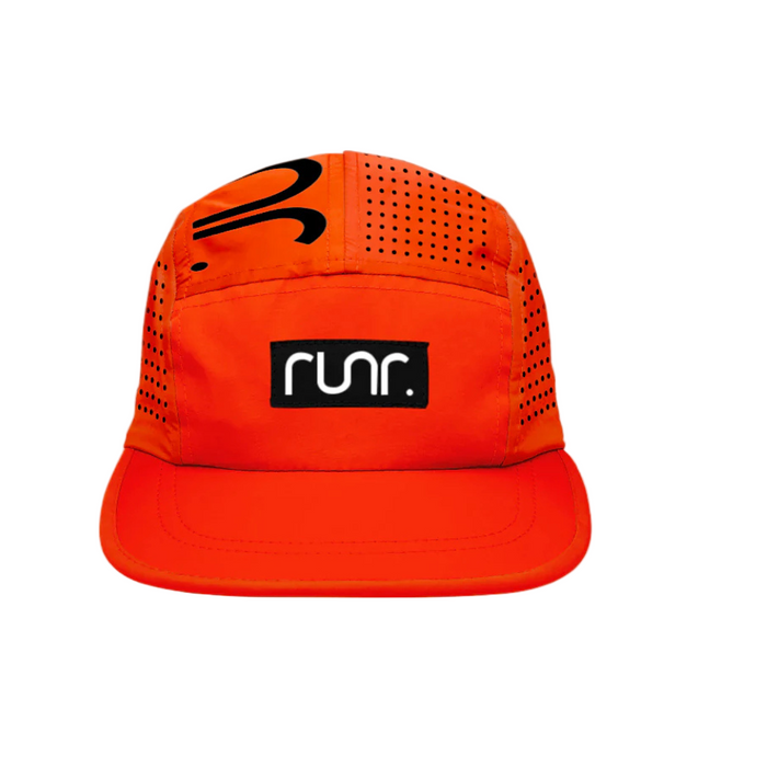 Runr Lumos Reflective Technical Running Hat in Midnight Orange AW25