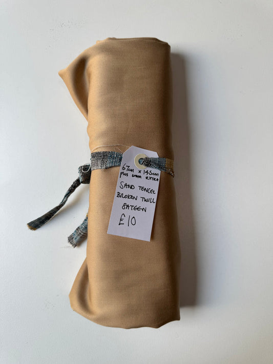 Sand Tencel Broken Twill Sateen Remnant