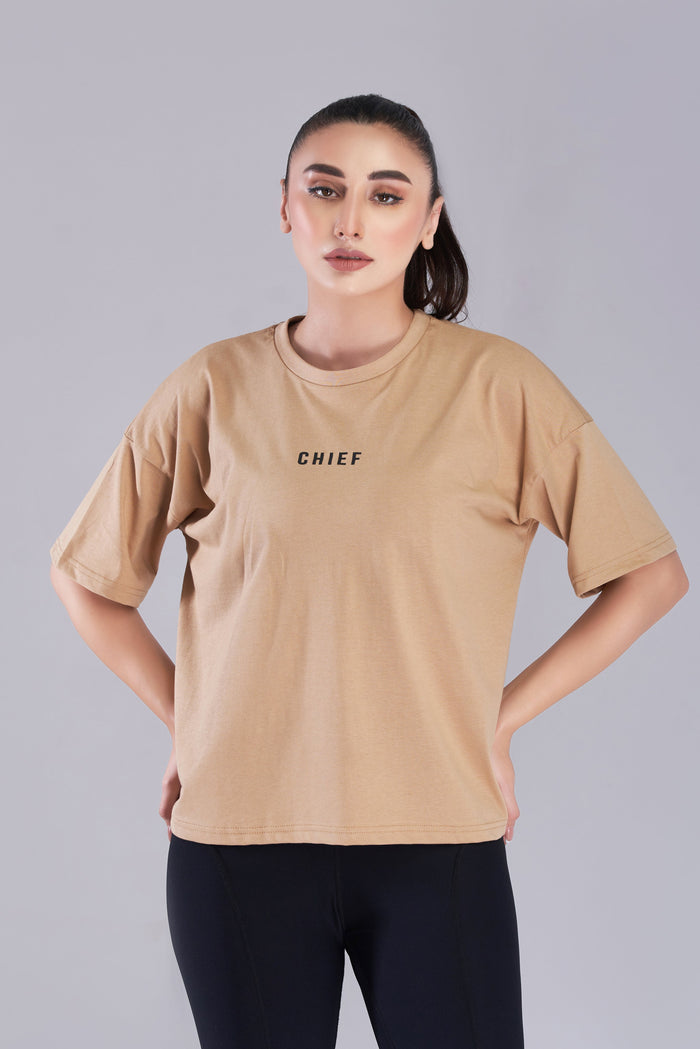 Sand Varsity Oversized T-Shirt
