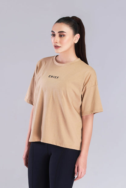 Sand Varsity Oversized T-Shirt