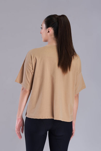 Sand Varsity Oversized T-Shirt